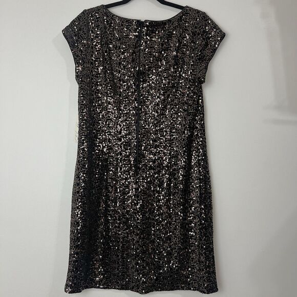 Eliza J Black & Gold Sequin Cocktail Dress NWT Women’s 14 EJ3M7111 - Picture 6 of 10